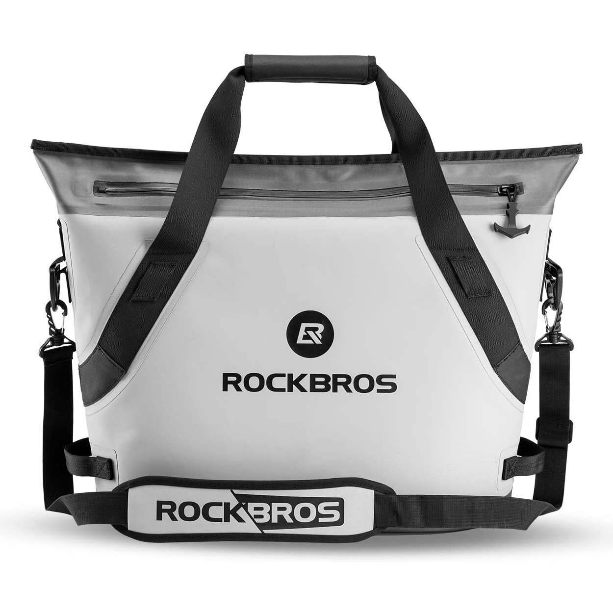 حقيبة تبريد ROCKBROS BX-003 بسعة 22 لترًا مقاومة للماء ومزودة بثلج ومناسبة للغداء والتخييم والنزهات ومعزولة حراريًا بالألومنيوم وهي حقيبة يدوية.