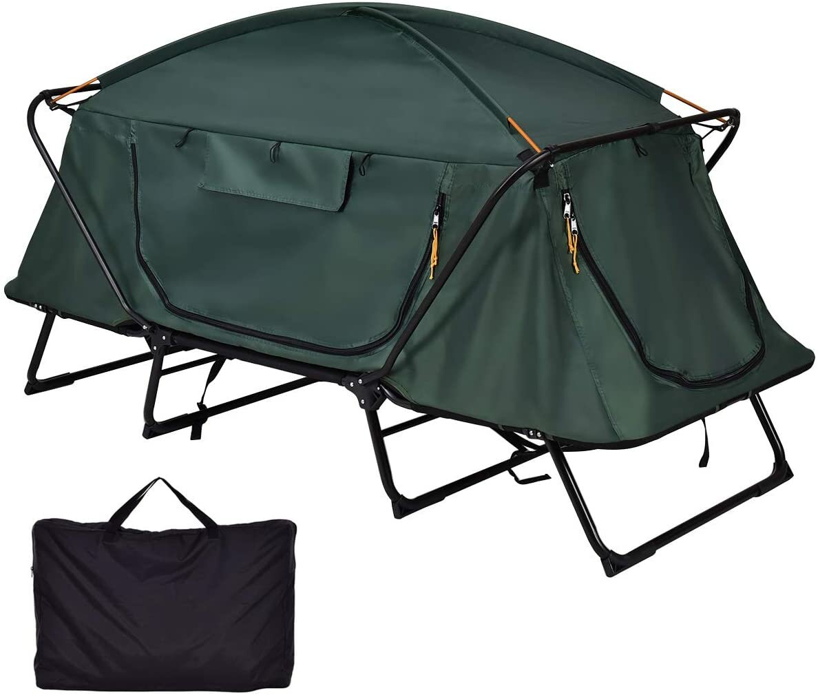Zelt für 2 Personen Off The Ground faltbar wasserdicht doppelschichtig Kälteschutz Anti-Wind Sonnenschutz-Dom Baldachin Wandern Reisen mit Tragetasche.