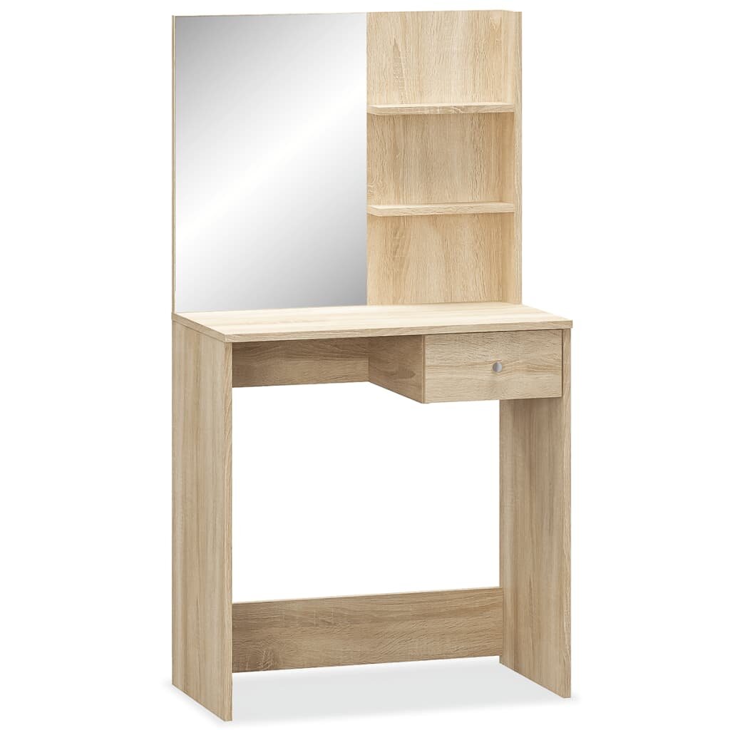 

Vanity Table Set with HD Mirror Makeup Vanity Dressing Table with Large Storage Drawers 2 Shelves Dresser for Bedroom