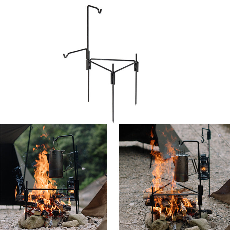Naturehike NH20PJ208 Burning Fire Rack Portable Picnic Firewood Rack Triangle Stable Outdoor Camping Barbecue