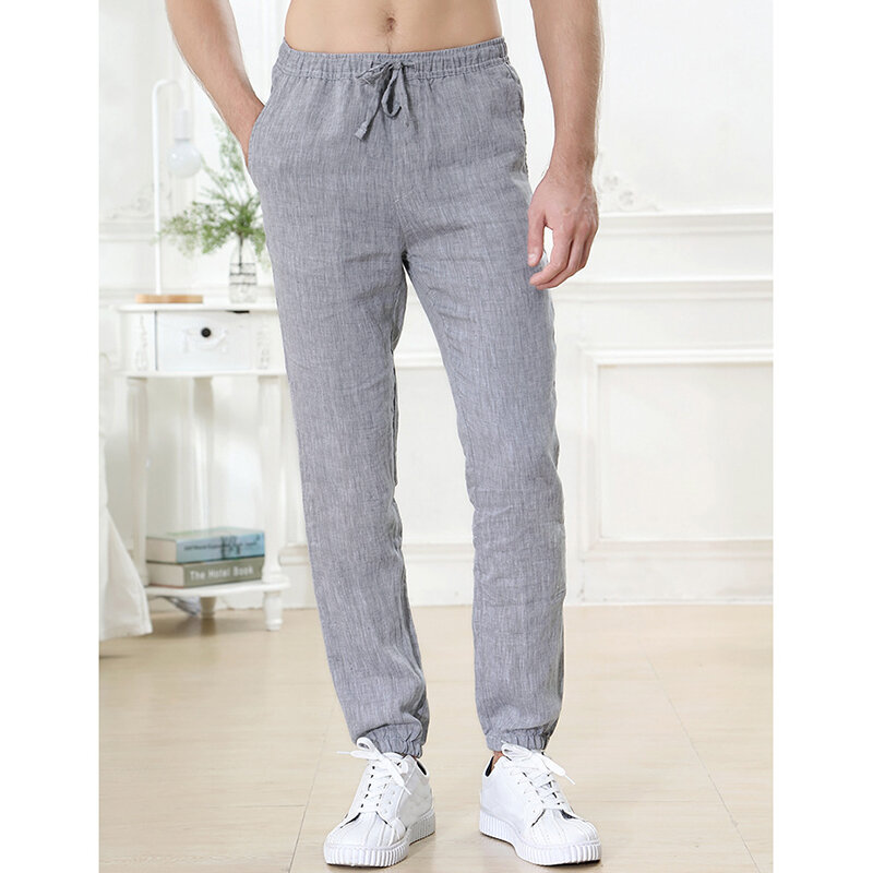 Mens summer casual comfy elastic waist plain pants Sale - Banggood.com ...