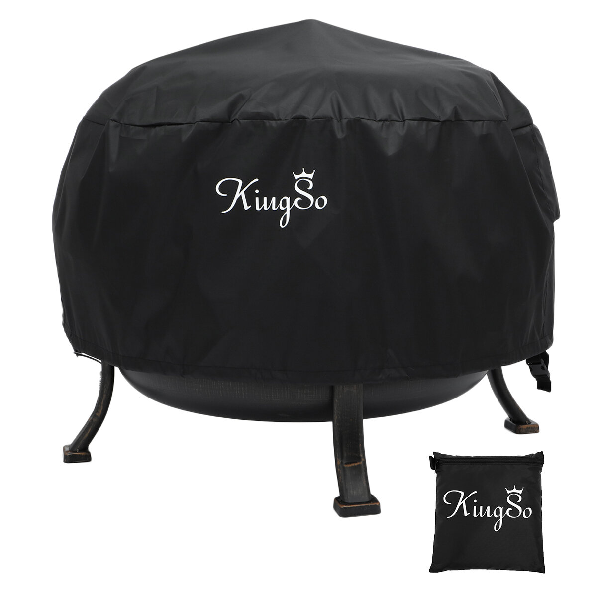 KingSo - Cubierta redonda para hoguera de 36 pulgadas Impermeable Cubierta de hoguera para hoguera ardiente para al aire libre Patio de jardín cámping