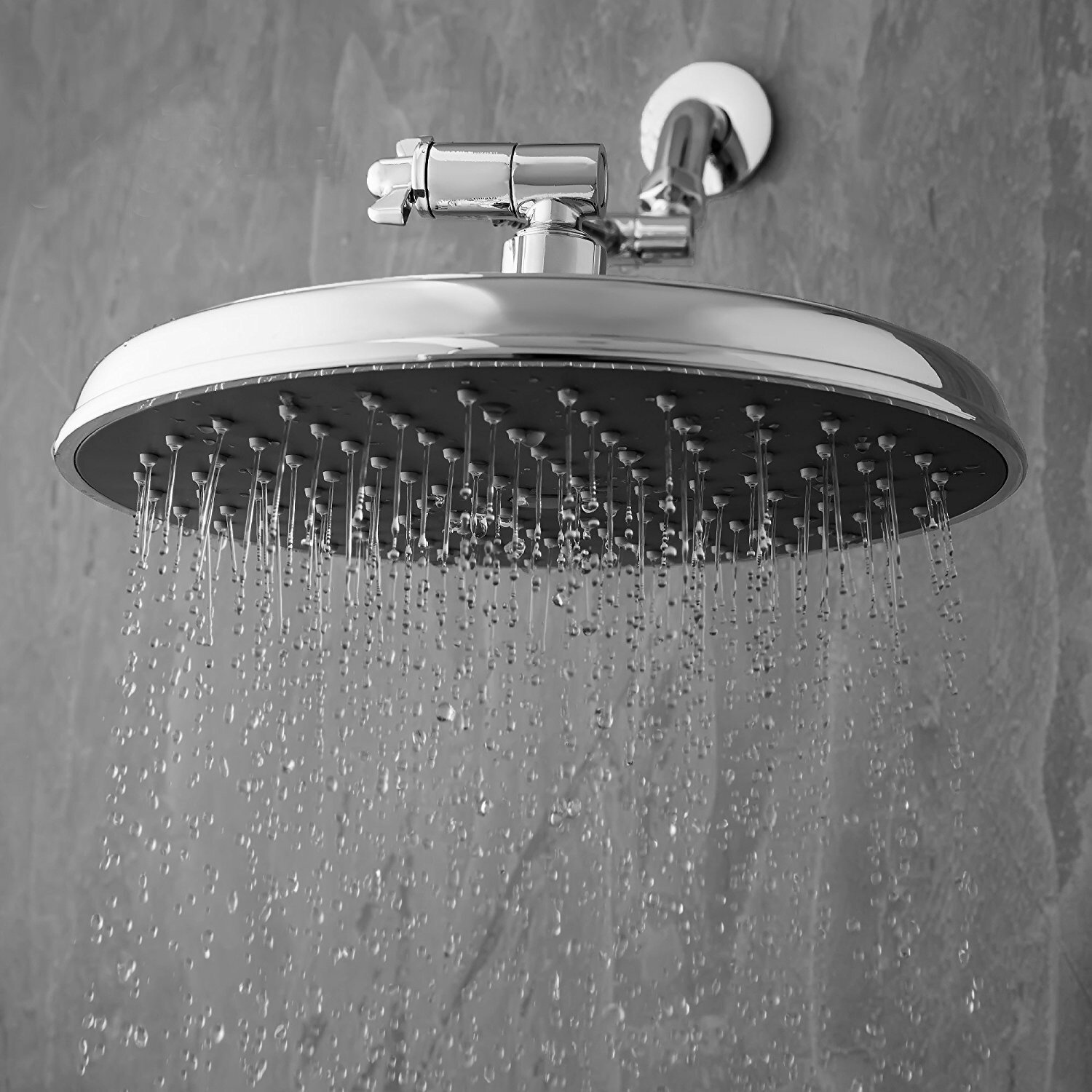 

9 Inch ABS Rainfall Shower Head 360° Adjustment Top Spray Pressurize Water Saving With Adjustable Extension Arm