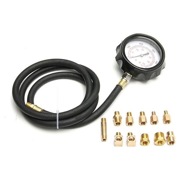 

0~400PSI 0-35Bar Car Cylinder Pressure Gauge Oil Petrol Diesel Pressure Meter Tester Wave Box Set
