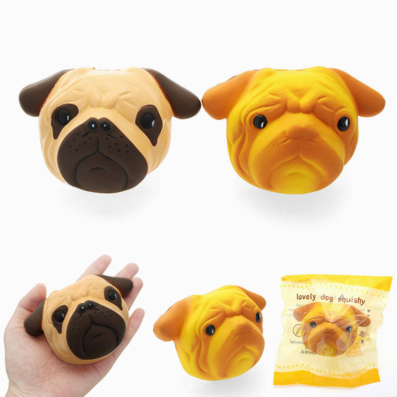 SquishyShop Dog Puppy Face Bread Squishy 11cm Slow Rising With Packaging Collection Gift Decor Toy