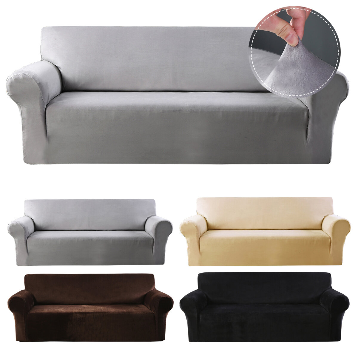 1/2/3/4 Seaters Elastic Velvet Sofa Cover Universal Chair Seat Protector Stretch Slipcover Couch Case Home Office Furnit