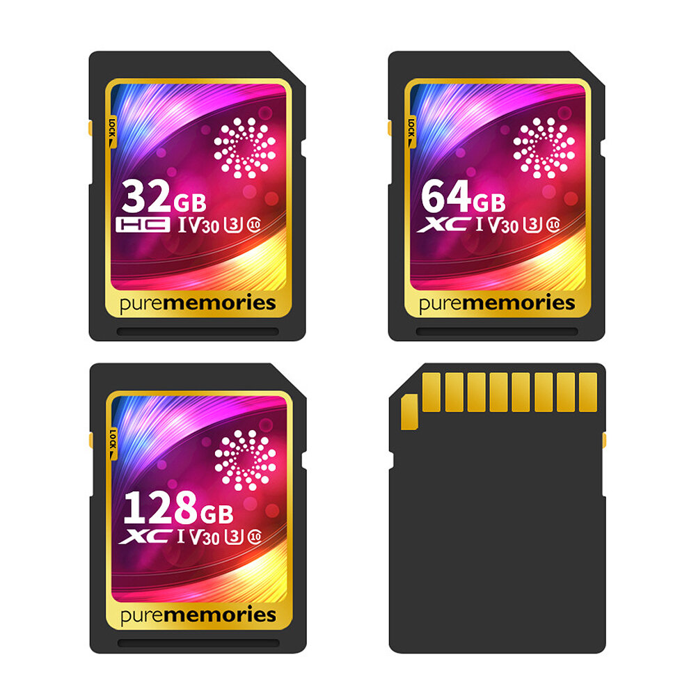 Pure Memories Klasse 10 High Speed SD Geheugenkaart 64GB 128GB 256GB SD Flash Card Smart Card voor C