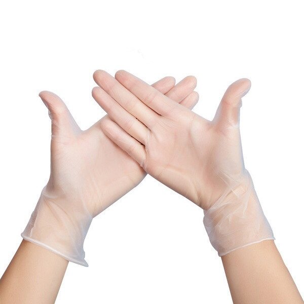 ki: MIANDASHI 100 sztuk jednorazowych rękawiczek z PVC do grillowania, wodoodporne rękawiczki ochronne-L