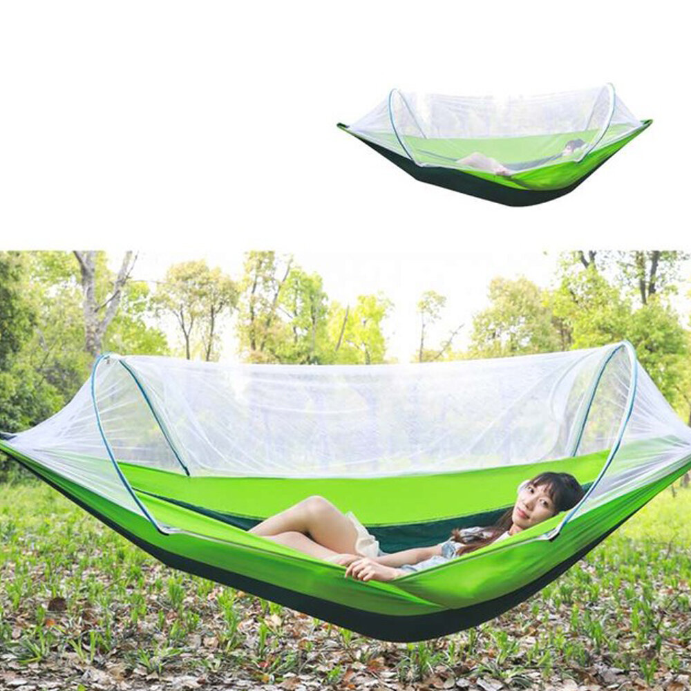 

2 Person 260x150cm Hammock with Netting Mosquito Automatic Ultralight Folding Swing Sleeping Bed Camping Hiking Travel M