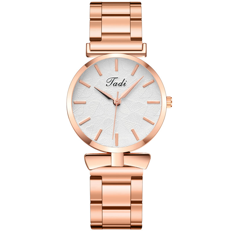 

Deffrun Elegant Design No Number Dial Casual Ladies Wrist Watch Rose Gold Case Full Alloy Quartz Watch