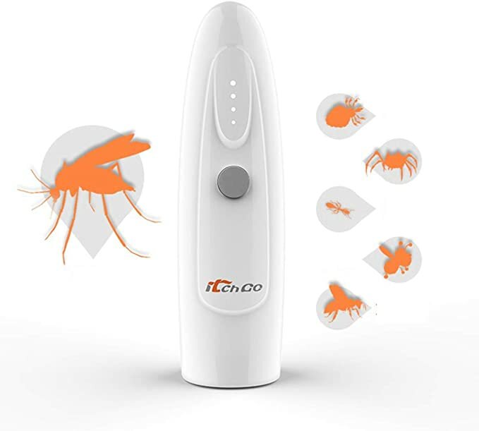 Itchgo Mosquito Itch Stopper elektrisch verstelbaar met 5 snelheden ABS lichtgewicht voor gebruik binnen en buiten om muggenbeten bij kinderen en volwassenen te stoppen.