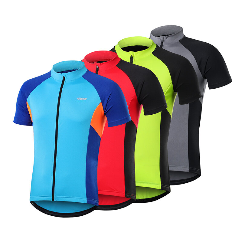 ARSUXEO Kerékpáros rövid ujjú felsők Gyorsan száradó, légáteresztő kerékpáros ruházat kültéri sport férfiaknak