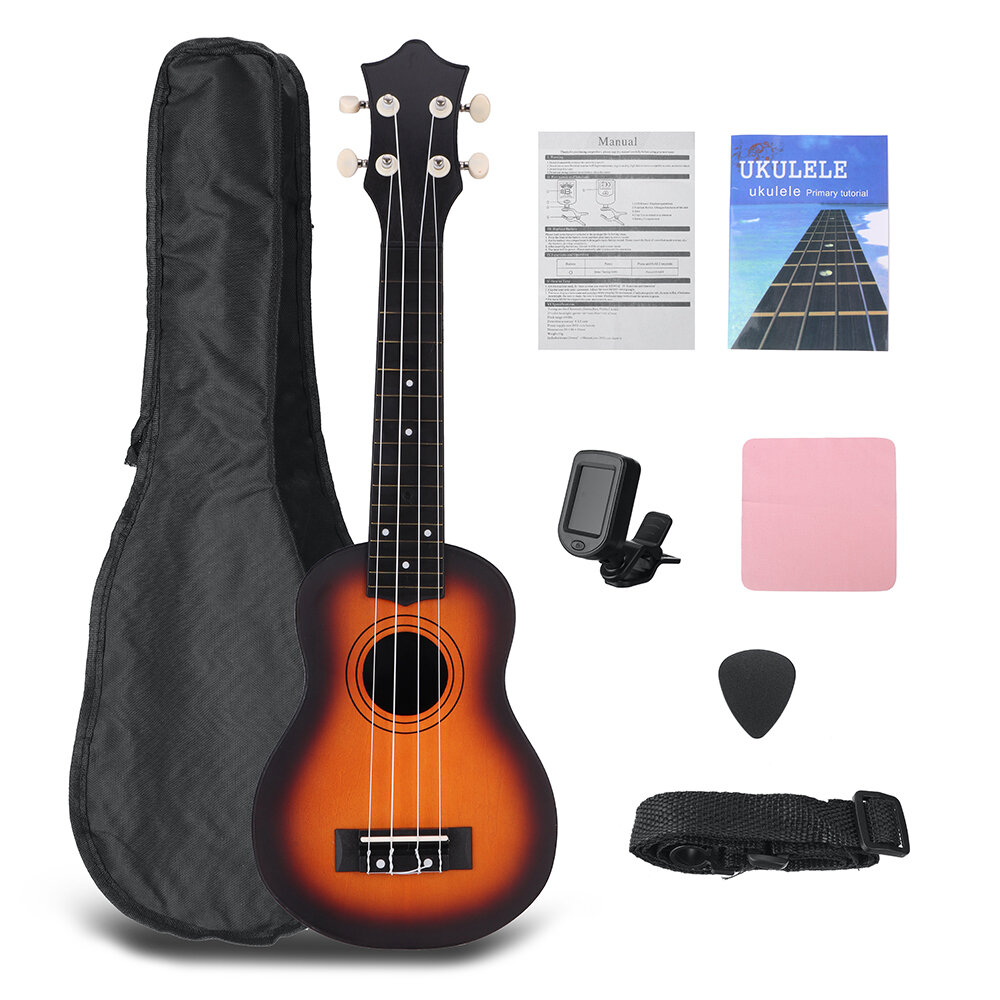 21 Inch Ukulele Kit Basswood Nylon 4 Strings Guitarra Acoustic Bass Guitar Musical Stringed Instrume