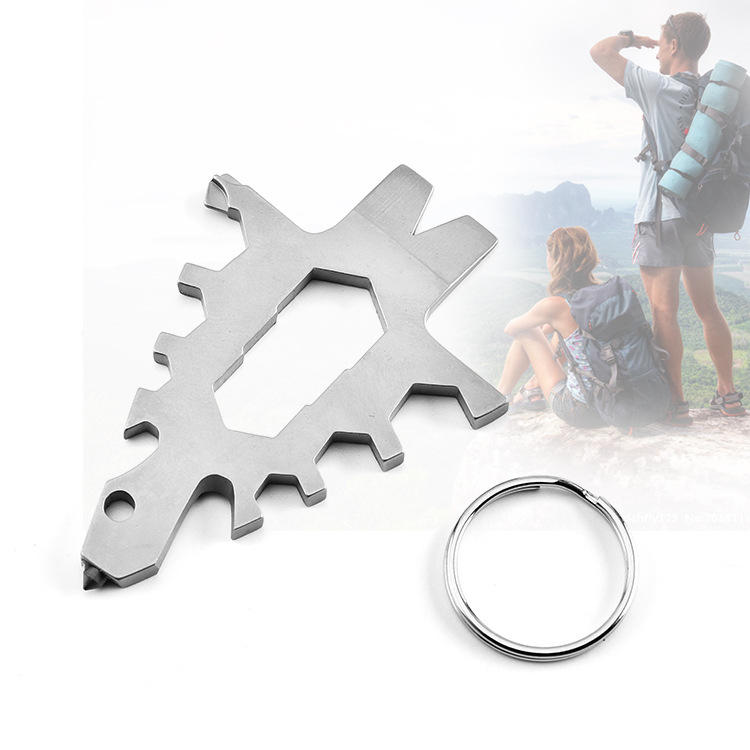 IPRee® Outdoor EDC Survival Tools Kit Multifunctional Stainless Steel Wrench Keychain Camping Emergency