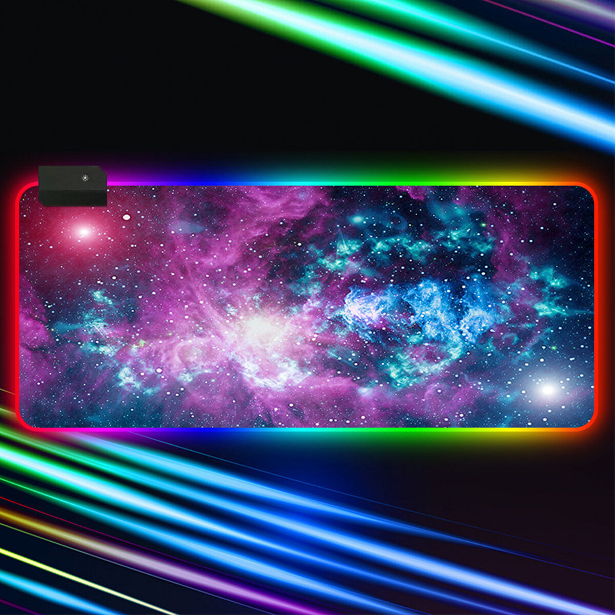 

RGB Mouse Pad Soft Rubber Anti-slip USB Powered Starry Sky LED Glowing Gaming Keyboard Pad Desktop Protective Mat for Ho