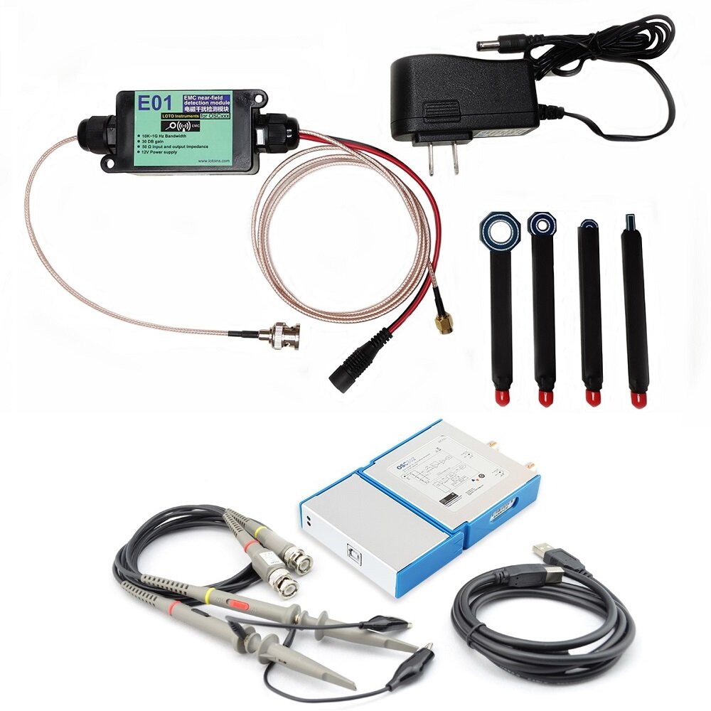 

LOTO E01_60 (OSCA02E Oscilloscope + E01 EMC Acquisition and Conditioning Module) 2 Channels USB/PC Oscilloscope 10K~60MH
