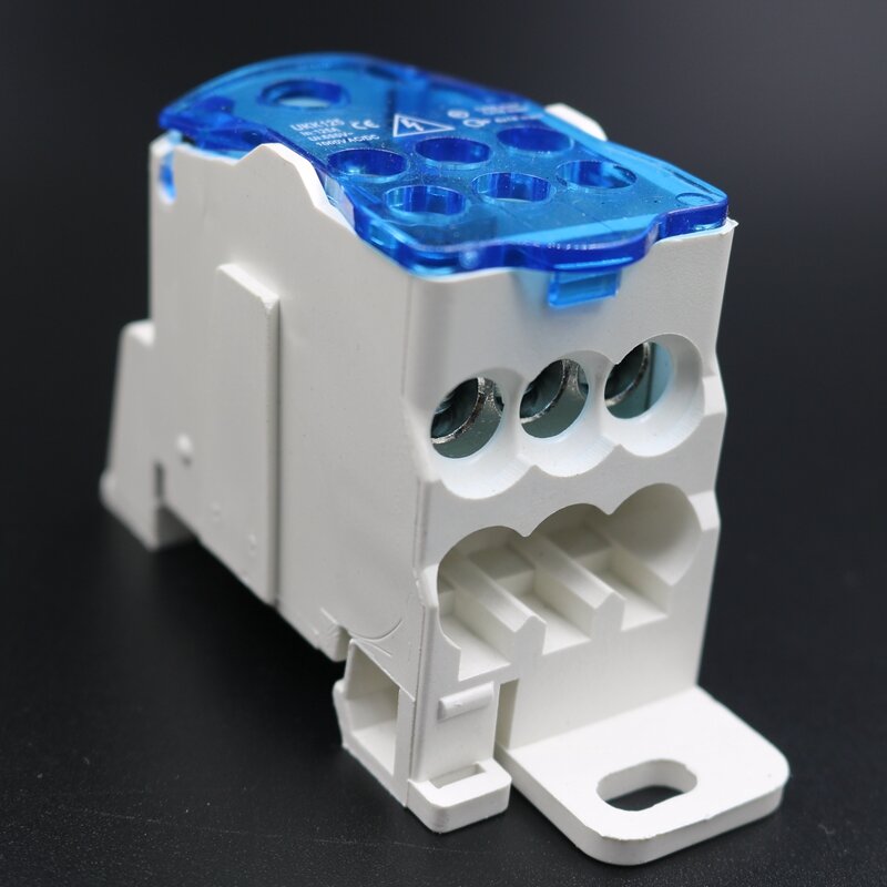 

KK125A Terminal Block 1 Way in Many Out Din Rail High-current Power Distribution Box Universal Electric Wire Connector