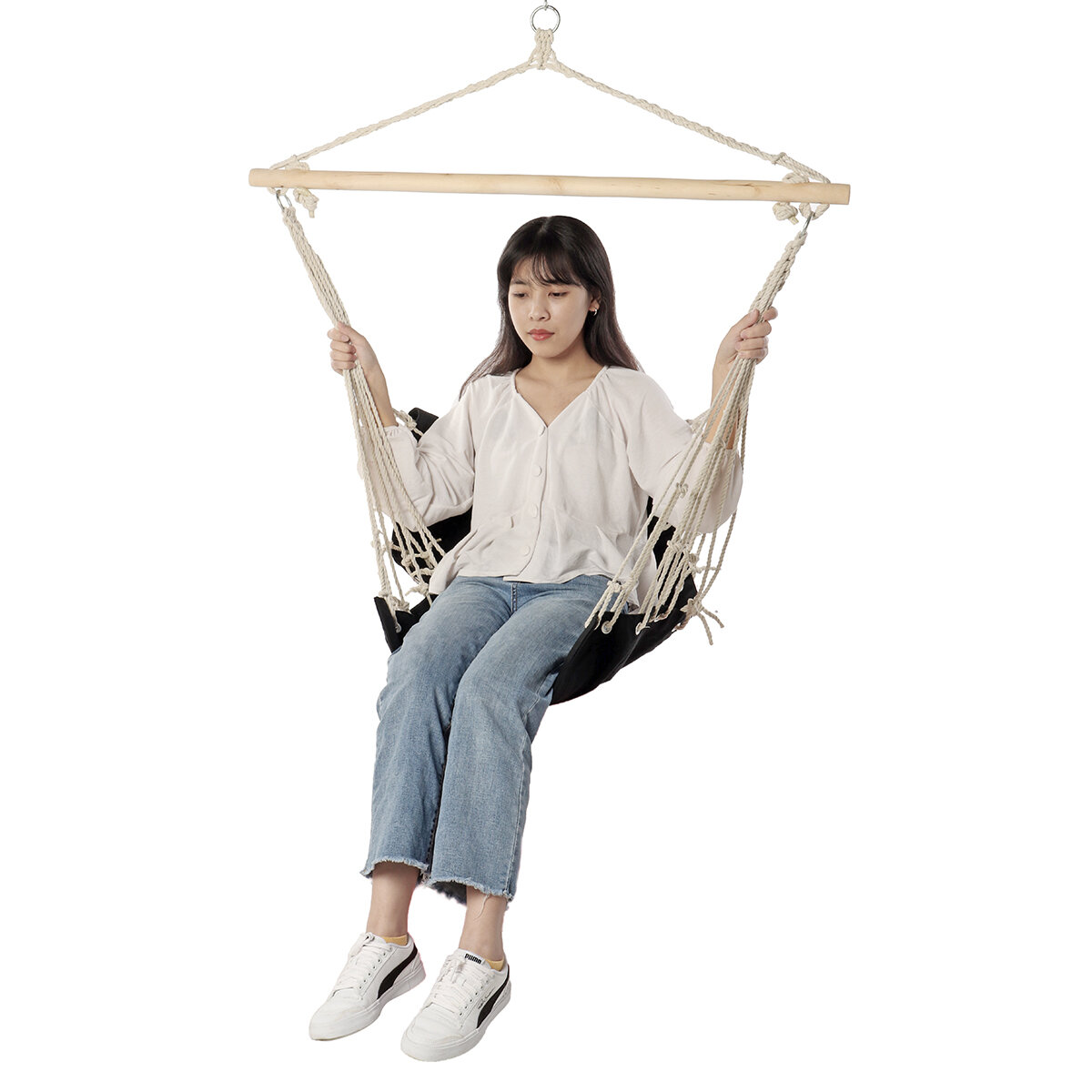 10050cm 160kg Max Load Cotton Hammock Chair Simple Comfortable Hanging Seat Outdoor Garden Swing Max Load 160kg