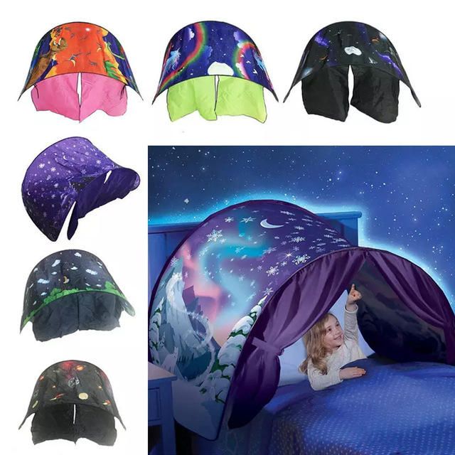 Kids Sleeping Dream Toys Tent with LED Play House Wonderland Princess Pop Up Tents Chidren Home Indo