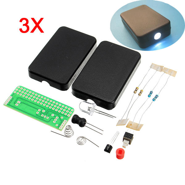 3Pcs DIY FLA-1 Simple Flashlight Circuit Board Electronic Kit