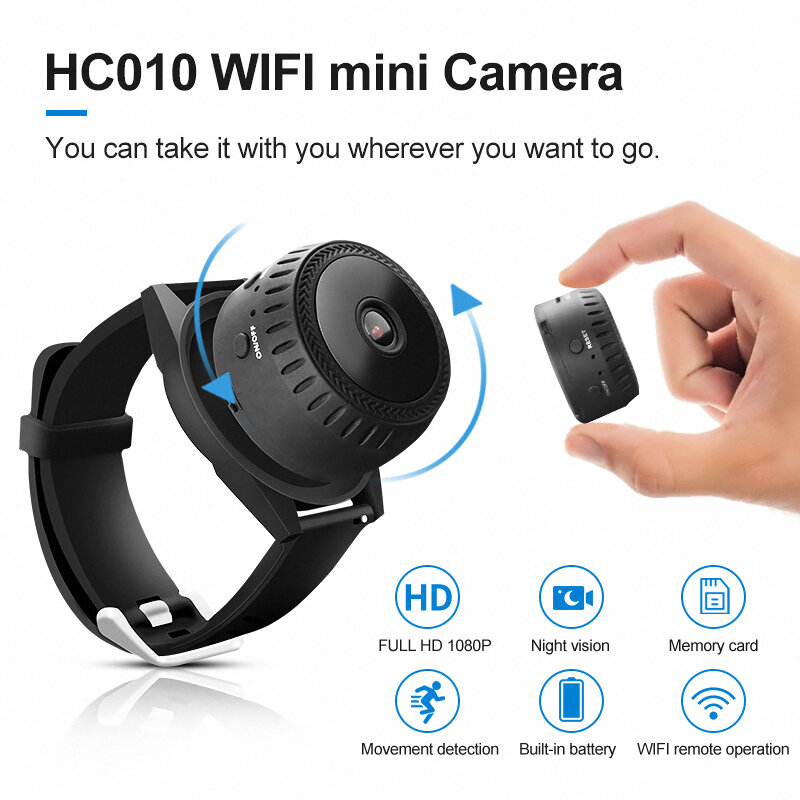 

HC010 HiSilicon Mini HD USB1080P Wifi Camera Night Vision Baby Monitor Wireless Surveillance Home Security Camera
