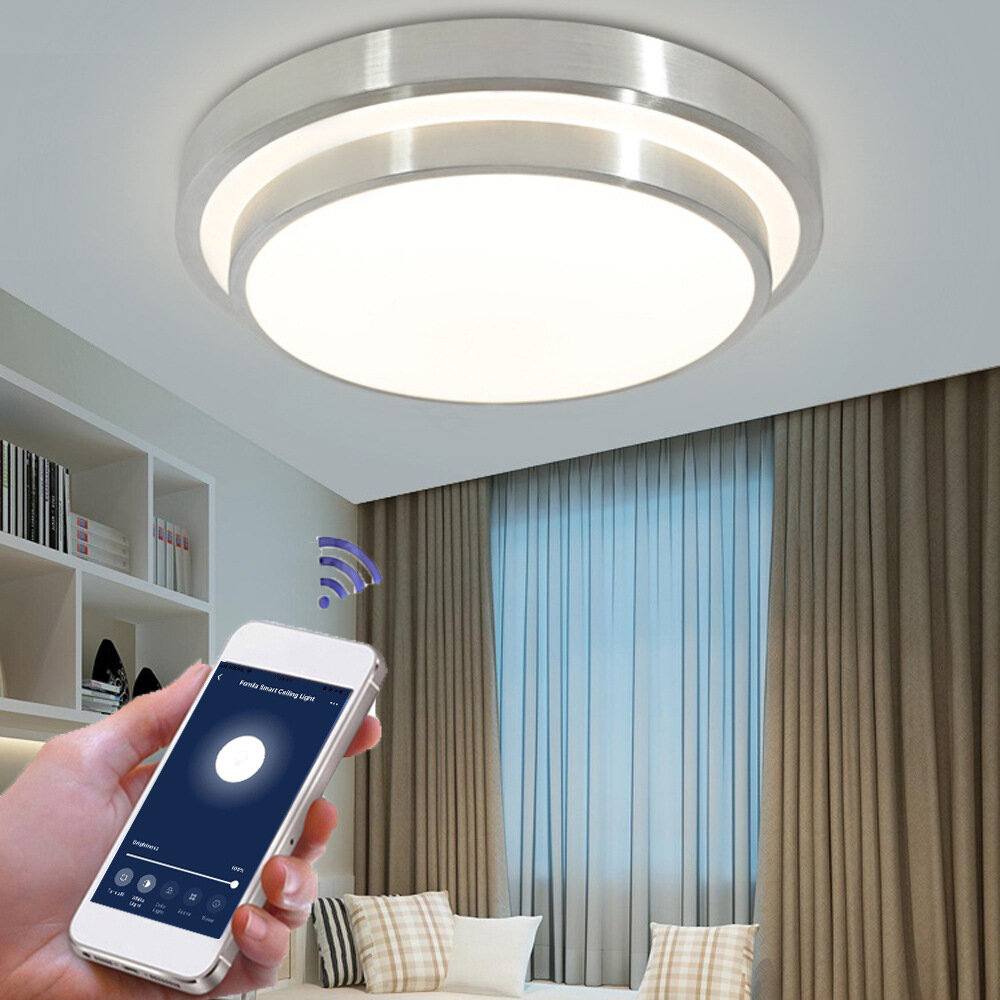 

48W WIFI Smart Ceiling Light Double Layer Round LED Ceiling Lamp for Bedroom Living Room Balcony Aisle AC85V-265V APP Co