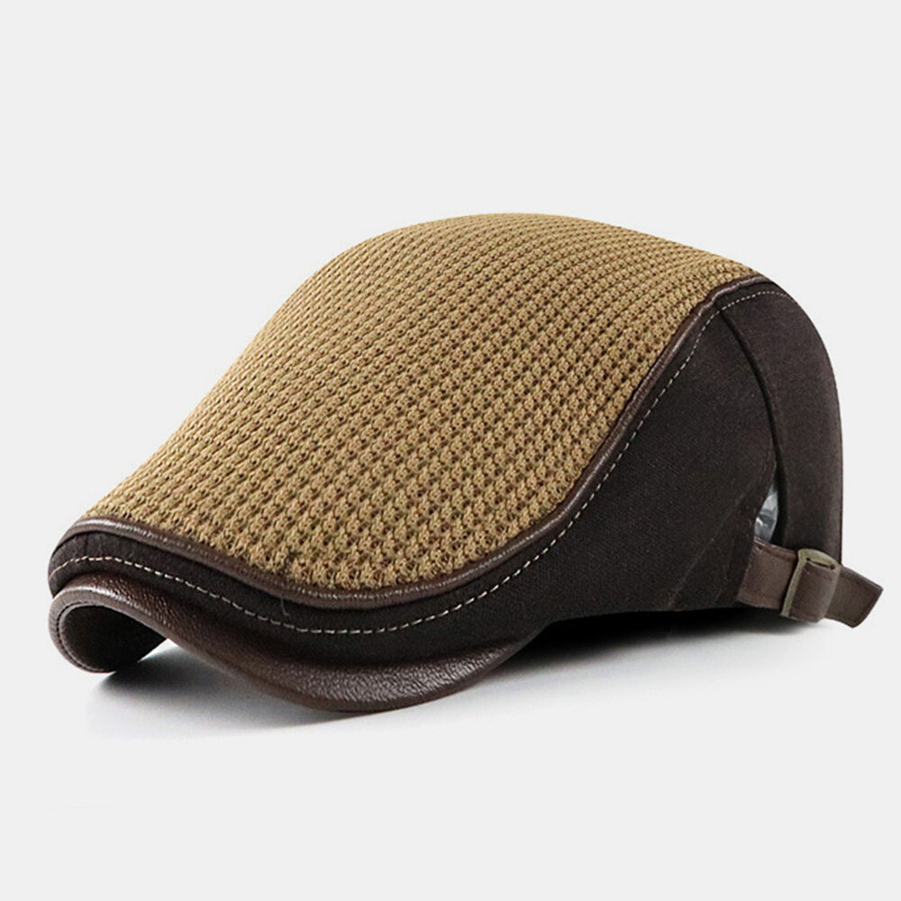 Unisex Stitching Knit Breathable Berets Outdoor Autumn Winter Warm Windprfoof Visor Newsboy Cap Flat