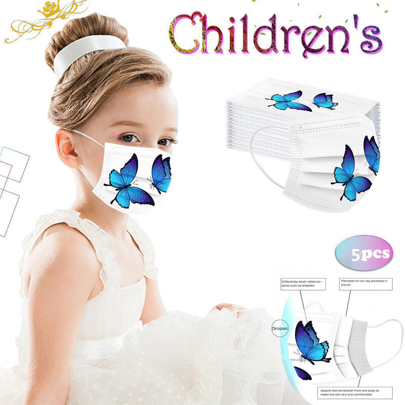 5 STKS Kinderen Kid Gezichtsmasker Anti-stoffilter Masker Wasbaar Masker Voor Kinderen Onder 10 Jaar