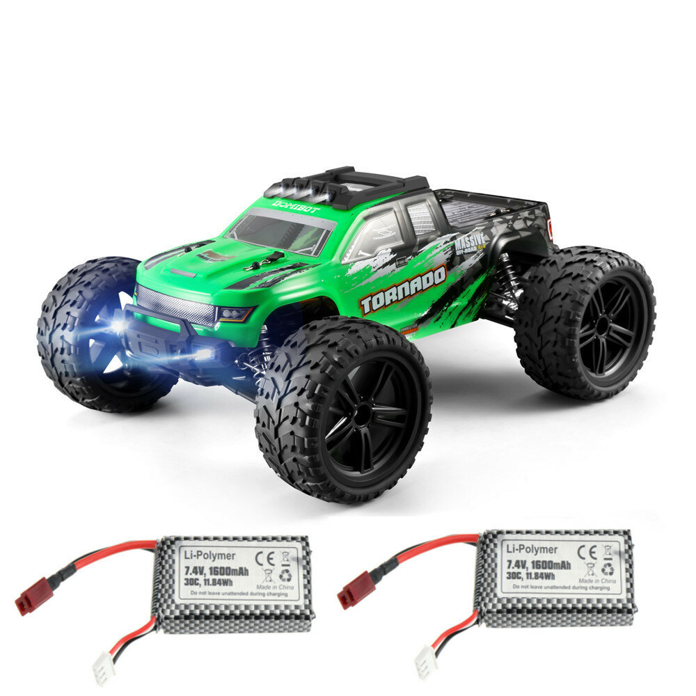 Flyhal FC610 RTR Two Battery 1/10 2.4G 4WD 46km/h RC Car Vehicles LED Lights Brushed Big Foot Truck Model Toys Kids Chil