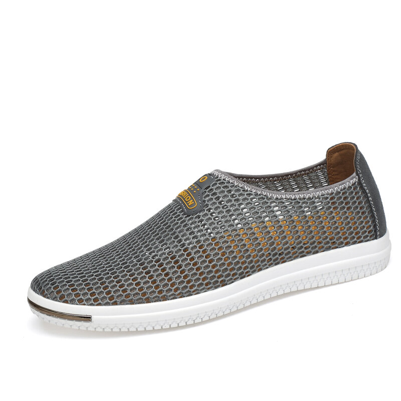 Men Casual Slip On Mesh Loafers Breathable Hollow Outs Flats