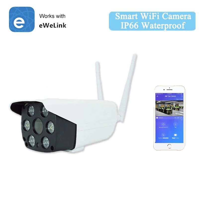 Ewelink 1080P Smart WiFi Camera Two-way Audio Intercom Night Vision IR LED Camera Outdoor IP66 Waterproof Camera