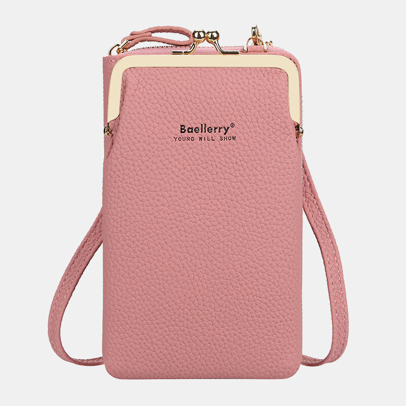 

Baellerry Women Lychee Pattern 6 Card Slots 6.5 Inch Phone Bag Crossbody Bag