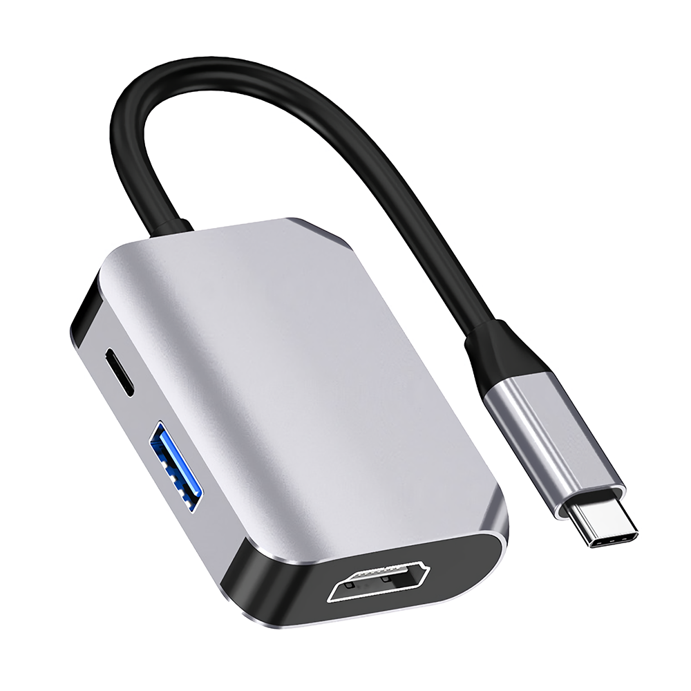 

HAOWEI 3 in 1 Type-c Hub USB-c Adapter Converter Type-c to HDMI USB3.0 Type-c Multi‑Functional Expansion Dock Splitter H