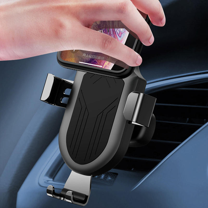 5W Qi Draadloze ladingen Gravity Linkage Automatical Lock Car Stand Air Vent Holder voor iPhone mobi
