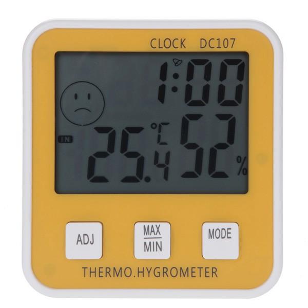 DC107 Grote Digitale LCD Binnen Temperatuur Vochtigheidsmeter Thermometer Hygrometer Klok Tijd