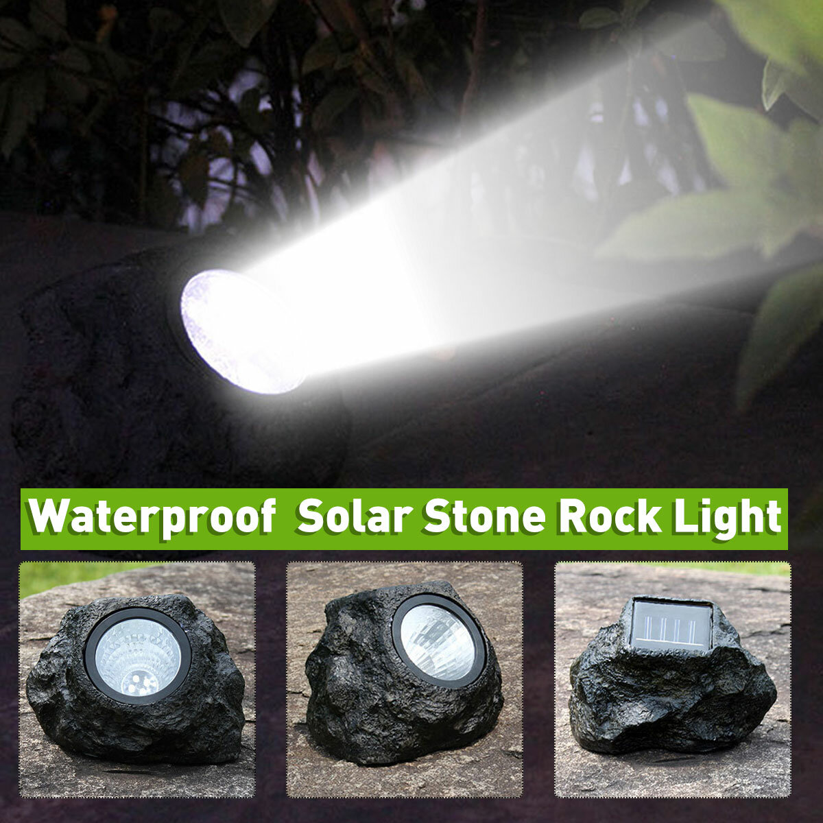 Zonne-energie LED Rock Light Waterproof Stone Spot Lamp Garden Spotlight Outdoor Lighting