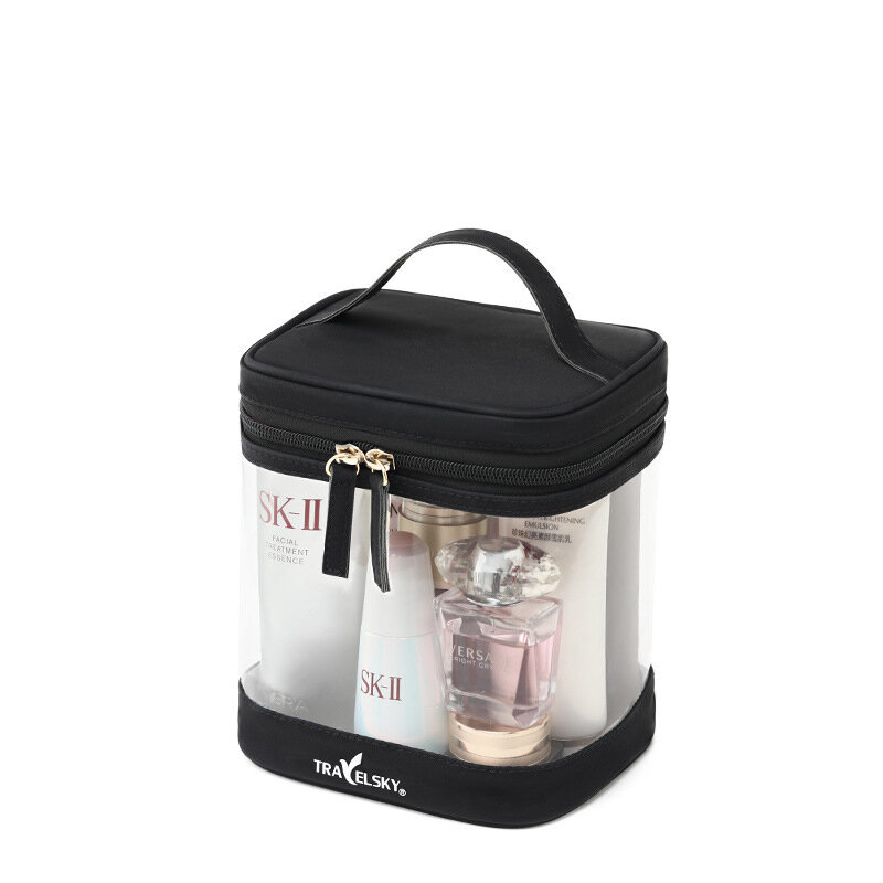 PU Transparent Cosmetic Bag PVC Waterproof Makeup Bag Organizer Storage Wash Bag