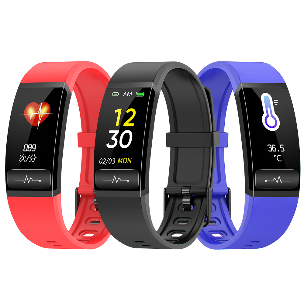 [Body Temperature Monitor]Bakeey M8 ECG+PPG Heart Rate Blood Pressure SpO2 Monitor Wristband USB Charging Smart Watch