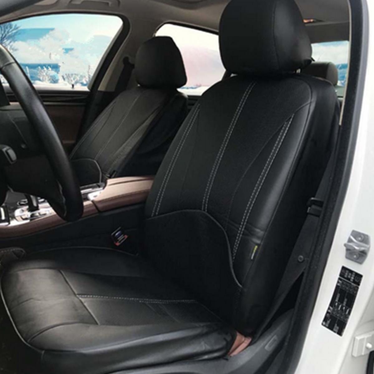 9pcs pu leather black car full surround seat cover cushion protector