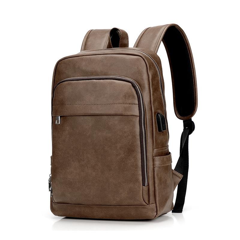 Vintage Faux Leather Laptop Bag Travel Backpack Shoulder Bag