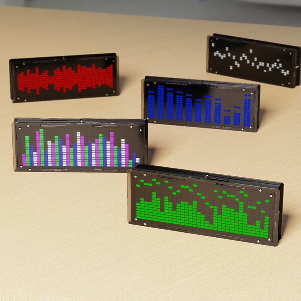 DIY LED Music Spectrum Display Kit 16x32 Rhythm Lights Clock Temperature 8 Kinds Spectrum Mode SMD Soldering Project