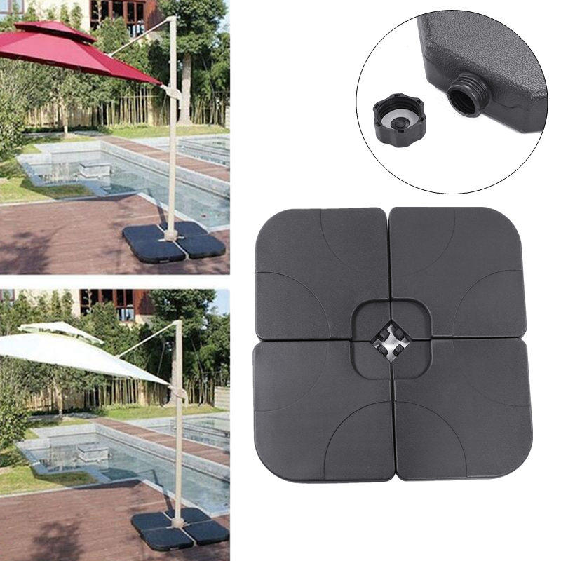 4pcs Umbrella Base Plastic Sunshade Tent Water Tank Sand Base for All Outdoor Umbrellas Flagpoles