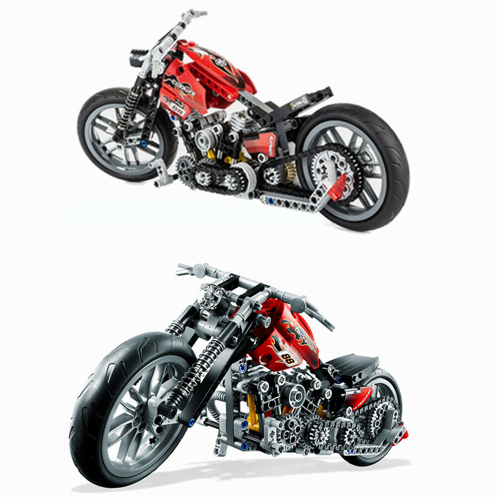 Decool 3354 Exploiture Speed Racing Motorcycle With Box Building Blocks Toys Model 374pcs Bricks