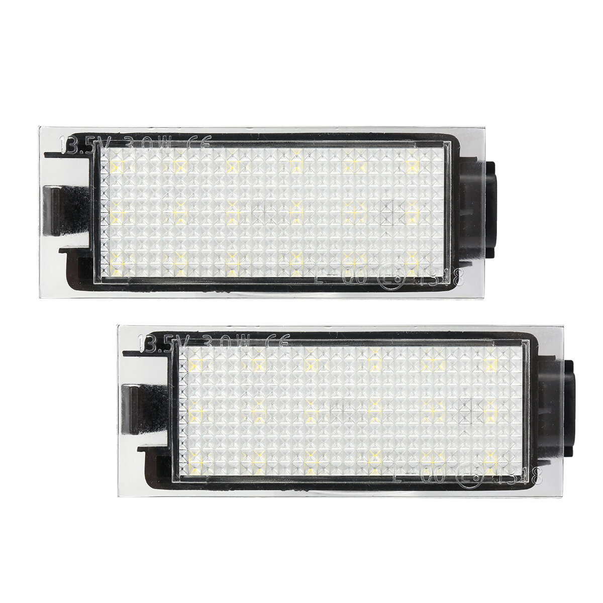 Paar 12V LED-kentekenplaatverlichting Wit voor Renault Twingo Clio Megane Lagane