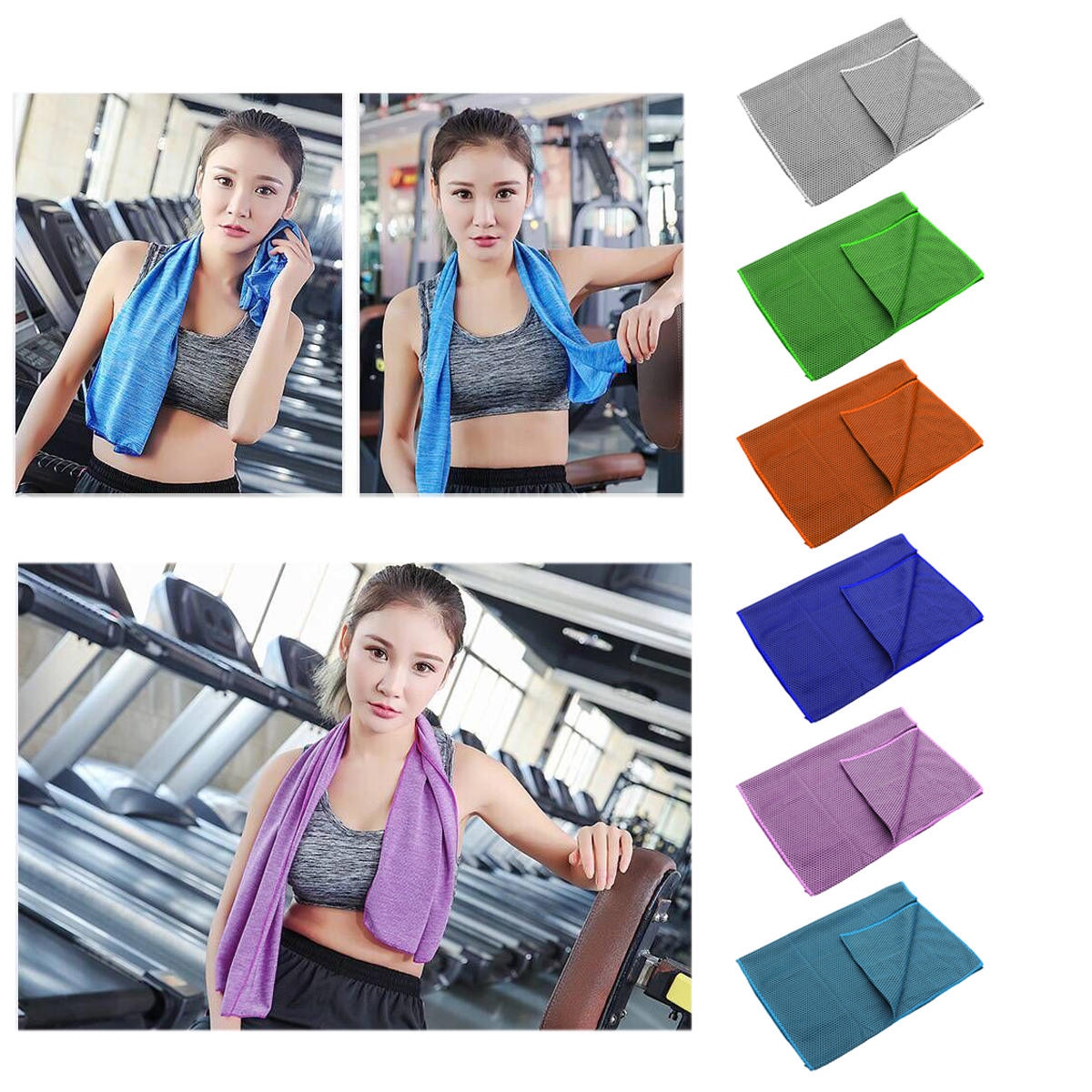90x30CM Unisex Sports Gym Cooling Towel Portable Summer Heat Diffuse Headband Camping Travel