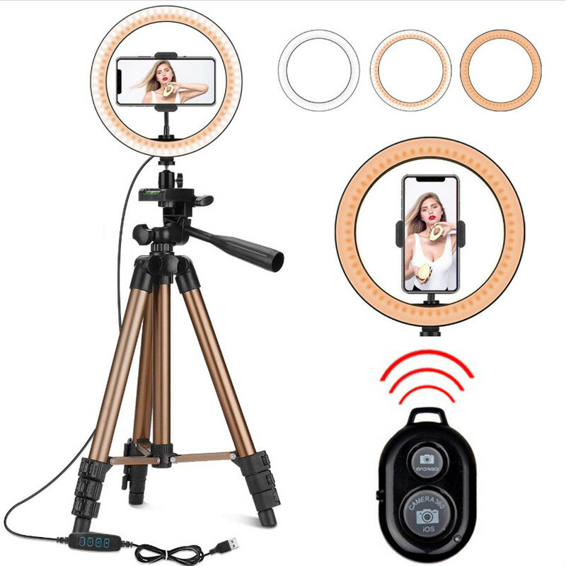 Bakeey Fill Light Tripod Photography LED Selfie Ring Light Remote Control Ring Lamp For Makeup Video Live