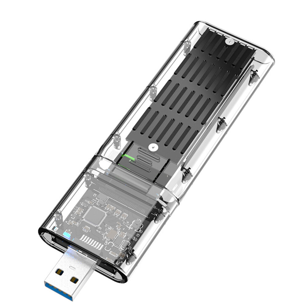 AODUKE M.2 NGFF SSD Enclosure USB 3.0 Gen1 5Gbps Transparent M.2 SATA Mobile Hard Disk Case for SSD 