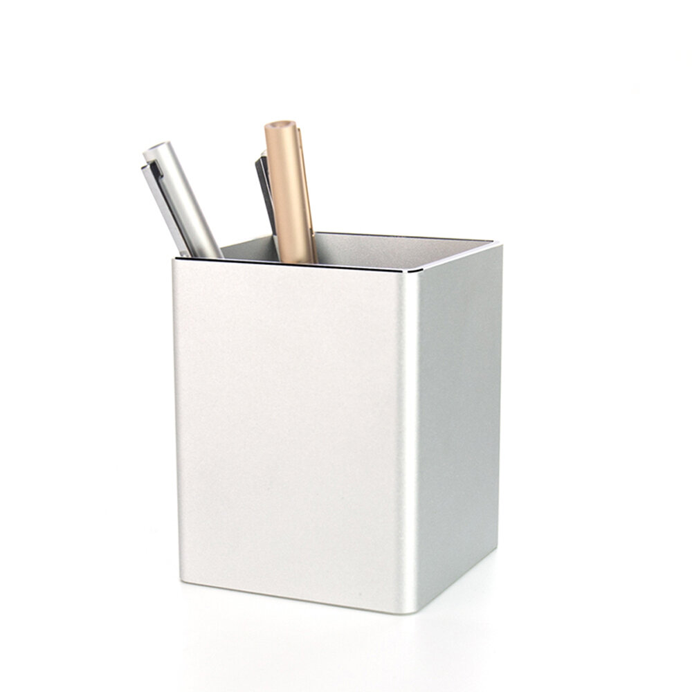 Metal Pen Pencil Holder Aluminum Supplies OrganizerCup Storage Stationary Sturdy for Home Office