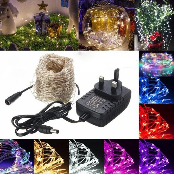 40M LED Zilveren Wire Fee String Light Kerstmis Wedding Party Lamp 12V