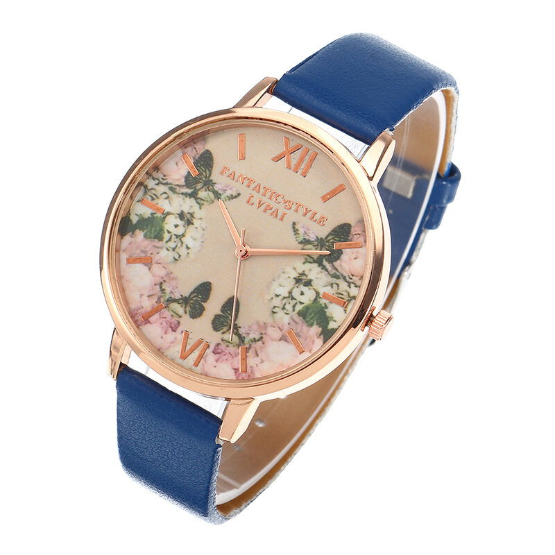 

LVPAI Casual Fashion Landscape Pattern PU Leather Strap Women Wrist Watch Quartz Watch